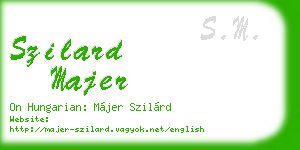 szilard majer business card