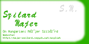 szilard majer business card